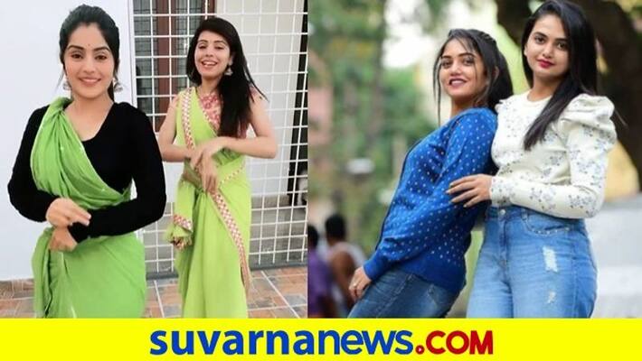 Actress Megha shetty Bhavya gowda Sisters duo Instagram reels goes viral vcs Actress Megha shetty Bhavya gowda Sisters duo Instagram reels goes viral vcs