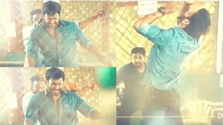 vishal escape from accident in fight scene shooting arj vishal escape from accident in fight scene shooting arj