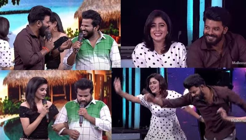 ఇదిలా ఉంటే తాజాగా `ఢీ` షో వేదికగా తమ లవర్స్ ని మార్చేశారు సుడిగాలి సుధీర్, హైపర్ ఆది. జడ్జ్ లైన ప్రియమణి, పూర్ణలను పట్టుకున్నారు. స్టేజ్పైనే టిఫన్స్, ఫుల్ మీల్స్ అంటూ రెచ్చిపోయారు.