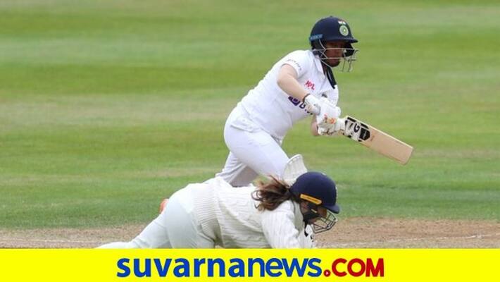 Womens Test Cricket Deepti Sharma hits maiden Test fifty on debut, India takes slender lead kvn Womens Test Cricket Deepti Sharma hits maiden Test fifty on debut, India takes slender lead kvn