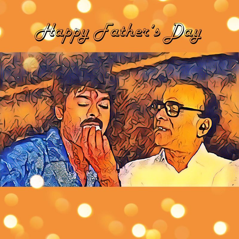 తన తండ్రితో ఉన్న అరుదైన ఫోటోని పంచుకున్న చిరంజీవి.