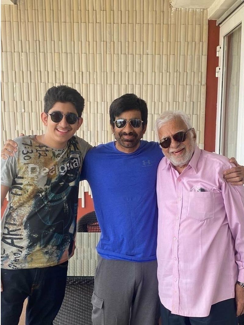 తన తండ్రి, కుమారుడితో ఉన్న ఫోటోని పంచుకుని ఫాదర్స్ డే విషెస్ చెప్పిన రవితేజ.