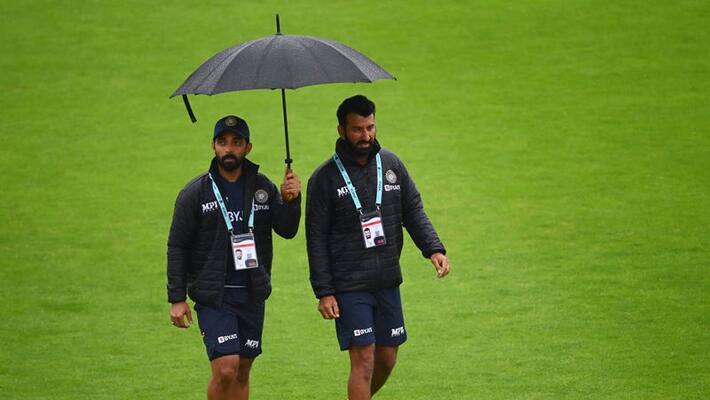 WTC Final: Day 4: Light rain contunues in Southampton, second session might be washed out too WTC Final: Day 4: Light rain contunues in Southampton, second session might be washed out too