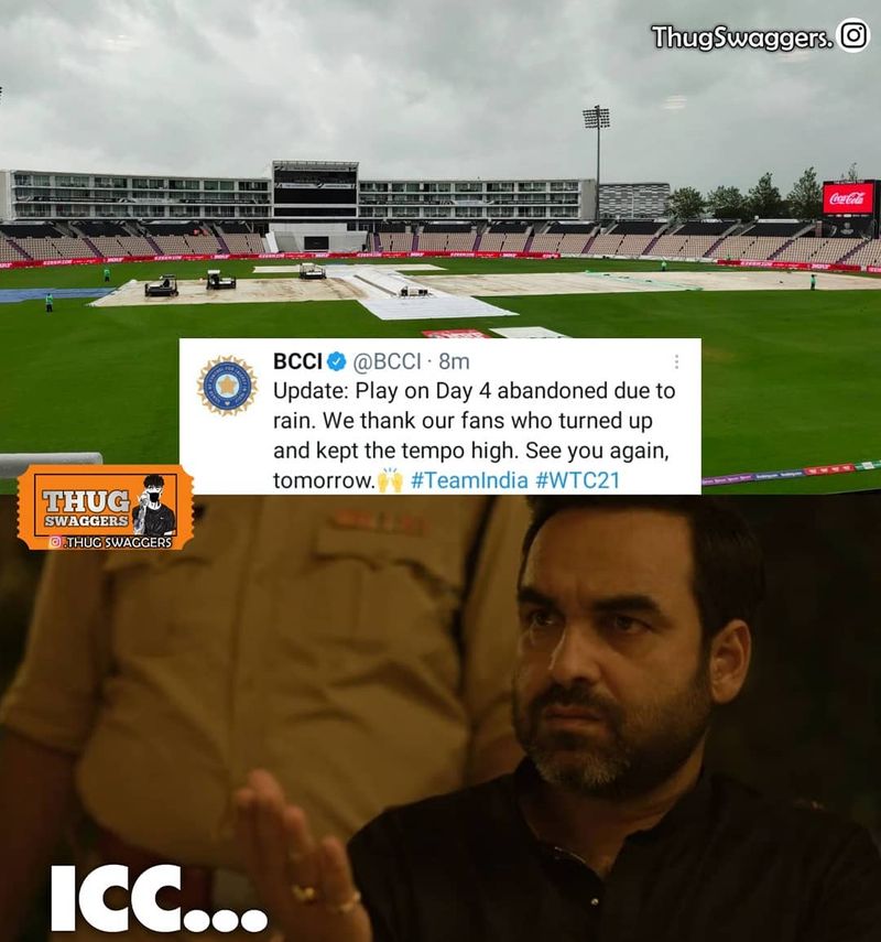 ఐసీసీ వరల్డ్ టెస్టు ఛాంపియన్షిప్ ఫైనల్ మ్యాచ్కి వర్షం అంతరాయం కలిగిస్తుండడంతో సోషల్ మీడియాలో వైరల్ అవుతున్న మీమీలు..