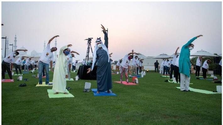UAE Indian Embassy and dubai indian consulate observes International Yoga Day UAE Indian Embassy and dubai indian consulate observes International Yoga Day