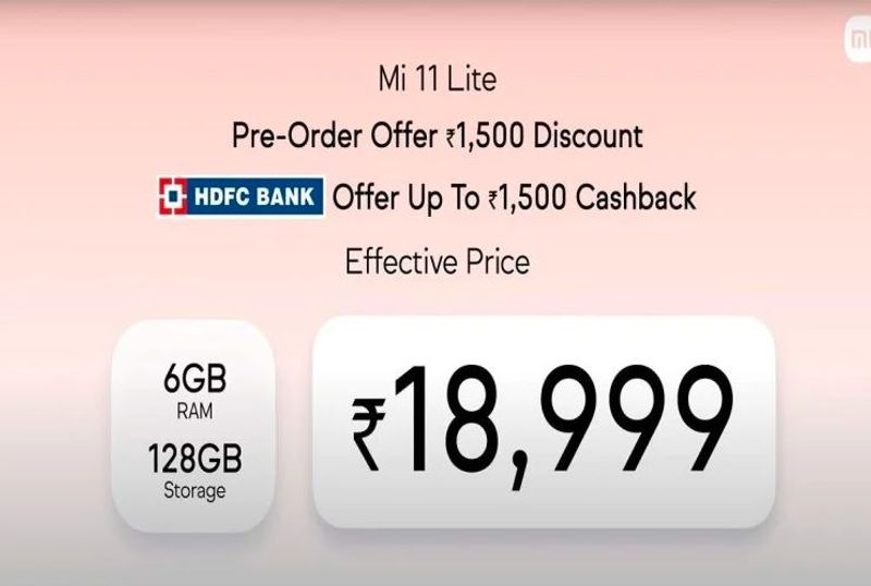 ఎంఐ 11 లైట్ స్పెసిఫికేషన్లు
1080x2400 పిక్సెల్స్ రిజల్యూషన్తో 6.55-అంగుళాల ఫుల్ హెచ్డి ప్లస్ డిస్ప్లే, హెచ్డిఆర్ 10 డిస్ప్లే సపోర్ట్, ప్రొటెక్షన్ కోసం గొరిల్లా గ్లాస్ 5, స్నాప్డ్రాగన్ 732జి ప్రాసెసర్, 8 జీబీ వరకు ర్యామ్ ఆప్షన్, 128 జీబీ స్టోరేజ్ లభిస్తాయి. దీనిని మెమరీ కార్డ్ సహాయంతో మరింత విస్తరించుకోవచ్చు.
