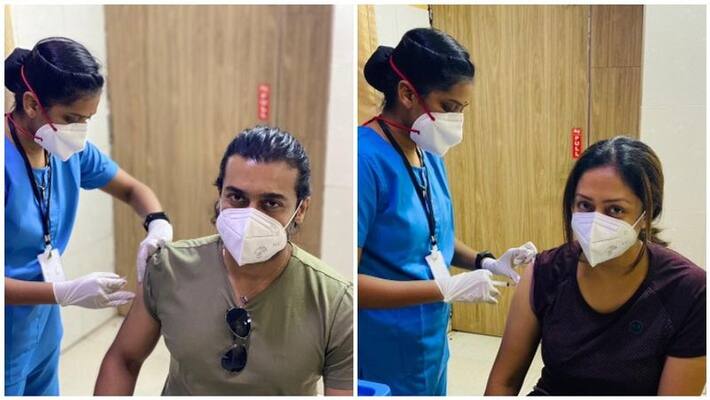 actor suriya and jyothika get covid 19 vaccine actor suriya and jyothika get covid 19 vaccine