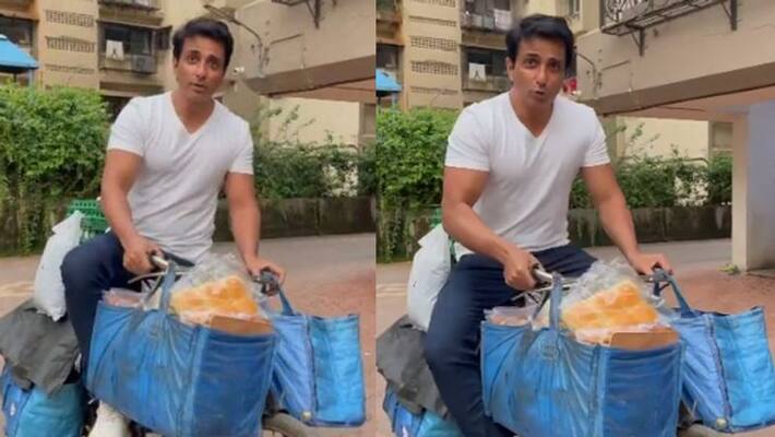 sonu sood shares video selling bread eggs on bicycle says sonu sood ki supermarket KPJ sonu sood shares video selling bread eggs on bicycle says sonu sood ki supermarket KPJ