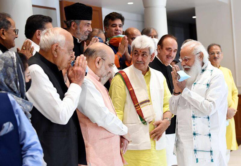 Over all the problems in Jammu and Kashmir.? All party leaders, Group photos with Modi .