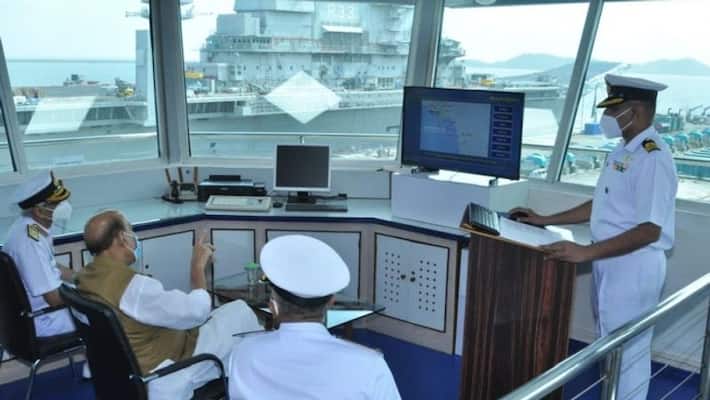 Rajnath Singh reviews Project of Karwar naval base in Karnataka pwa Rajnath Singh reviews Project of Karwar naval base in Karnataka pwa