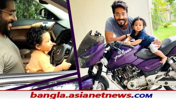 Raj chakraborty shares adorable video of yuvaan trying to drive a car Video viral BRd Raj chakraborty shares adorable video of yuvaan trying to drive a car Video viral BRd