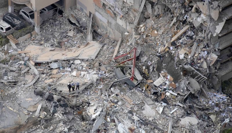 About 55 apartment units of the multistory building partially collapsed. The cause of the collapse wasn't immediately known.