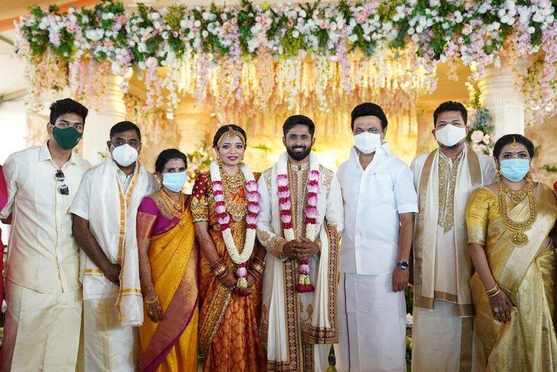 CM Mkstalin and udhyanithi stalin participate Director Shankar daughter marriage video