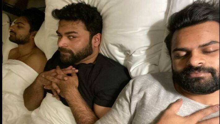 varun tej sai dharam tej and vaishnav tej in one bed vacation vibes arj varun tej sai dharam tej and vaishnav tej in one bed vacation vibes arj