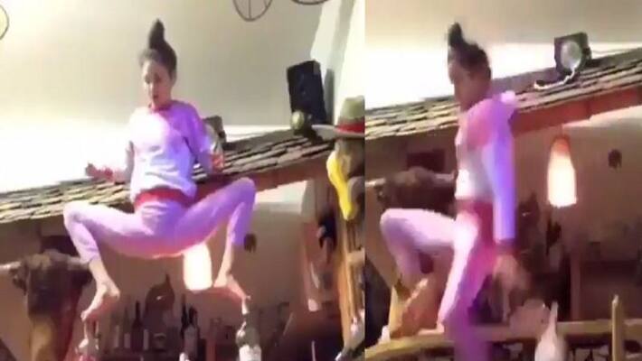 Womans attempt at 'Goddess yoga pose' goes horribly wrong, watch what happened - bsb Womans attempt at 'Goddess yoga pose' goes horribly wrong, watch what happened - bsb