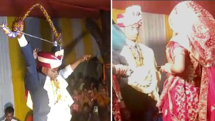 bihar news unique marriage swamvar vivah groom broke shiva bow and put garland bride kpr bihar news unique marriage swamvar vivah groom broke shiva bow and put garland bride kpr