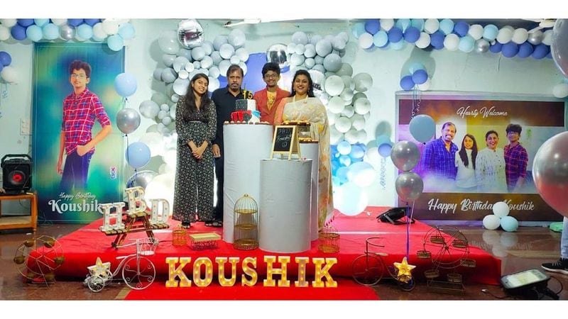 తాజాగా ఆదివారం క్రిష్ణ కౌశిక్ పుట్టిన రోజు జరిగింది. కరోనా నేపథ్యంలో కుటుంబ సభ్యులు, కౌశిక్ఫ్రెండ్స్, దగ్గరి బంధుమిత్రుల సమక్షంలో కౌశిక్ పుట్టిన రోజుని నిర్వహించారు.