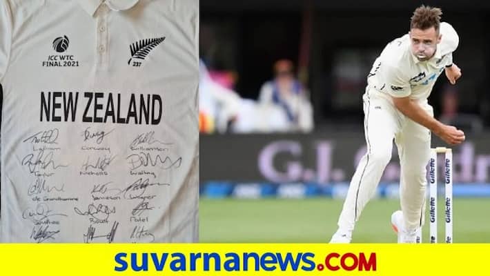 New Zealand Cricketer Tim Southee auctions signed his WTC Final jersey to help 8 year old in cancer fight kvn New Zealand Cricketer Tim Southee auctions signed his WTC Final jersey to help 8 year old in cancer fight kvn