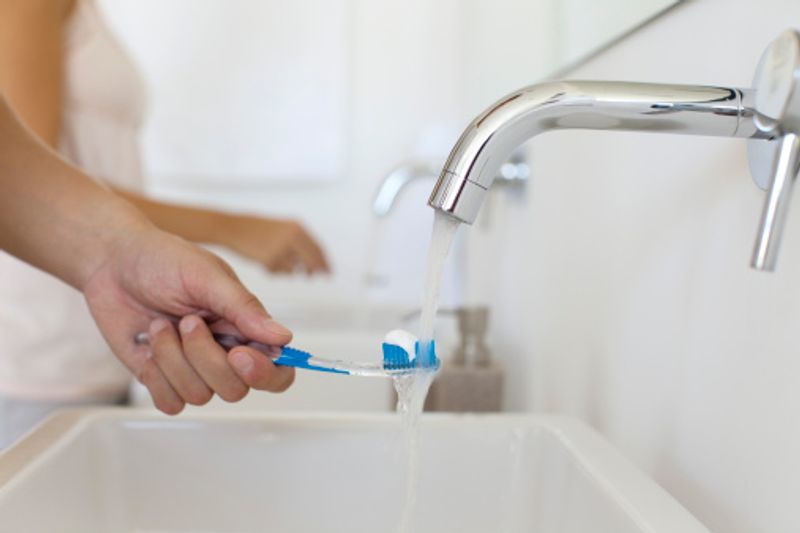 Turn off the tap while brushing or washing your hands. It might be for a few seconds, but it can help in saving a lot of water. Also, make sure you fix all your leaks. These little things can really make a difference. Similarly, if you're washing your own dishes, then don't leave the water running.

