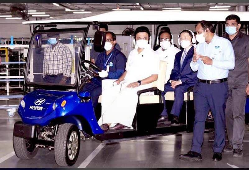 TN Chief minister MK Stalin at One crore car at Hyundai plant Introduction