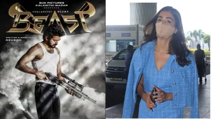 Pooja Hegde lands in Chennai for Vijays Beast shoot Pooja Hegde lands in Chennai for Vijays Beast shoot