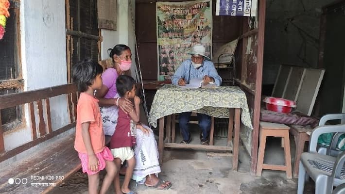 doctor sees the patient sitting on the verandah of the closed hospital bpsb doctor sees the patient sitting on the verandah of the closed hospital bpsb