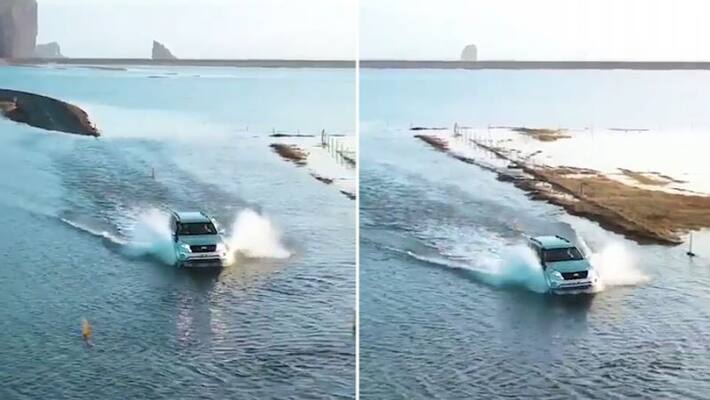 Road disappears into sea as SUV drives through; watch the video-tgy Road disappears into sea as SUV drives through; watch the video-tgy