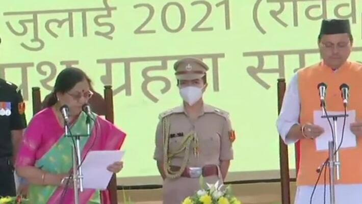 Pushkar Singh Dhami oath as 11th Chief Minister of Uttarakhand, BJP given third CM in 5 year tenure DHA Pushkar Singh Dhami oath as 11th Chief Minister of Uttarakhand, BJP given third CM in 5 year tenure DHA