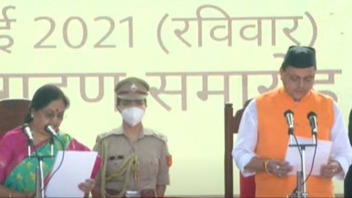Pushkar Singh Dhami takes oath as Uttarakhand chief minister ckm Pushkar Singh Dhami takes oath as Uttarakhand chief minister ckm