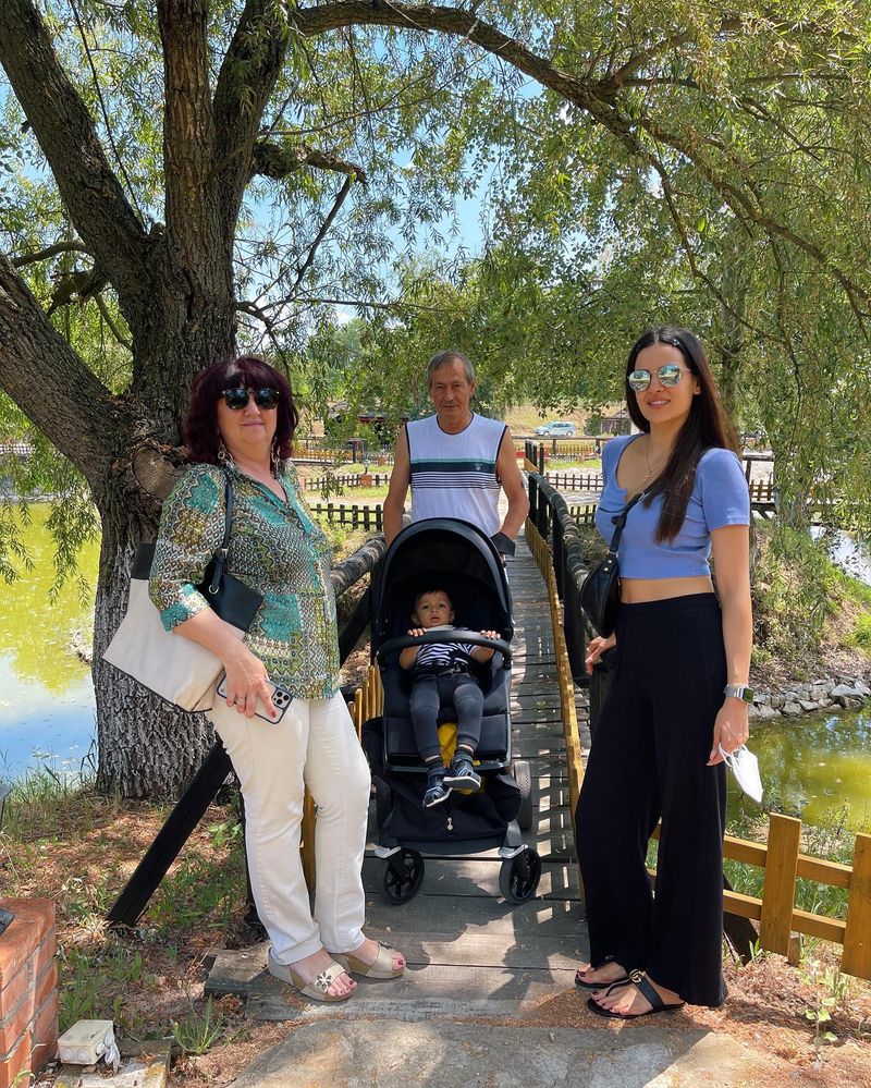 The two have been spending time with her family in Serbia.
