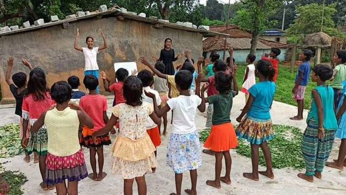 11 year old girl teaching kids in her village 11 year old girl teaching kids in her village