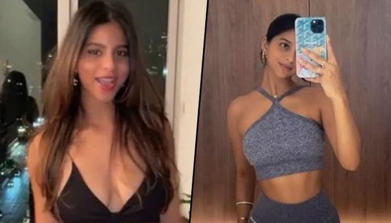 Suhana Khan was dressed in grey gym wear that consisted of cycling shorts and a crop top. She also tied up her hair for the workout.