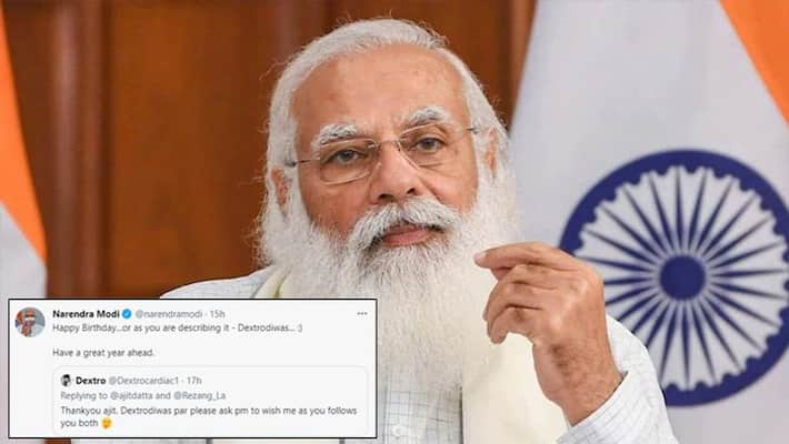 PM Modi congratulates social media friend on his birthday kpa PM Modi congratulates social media friend on his birthday kpa