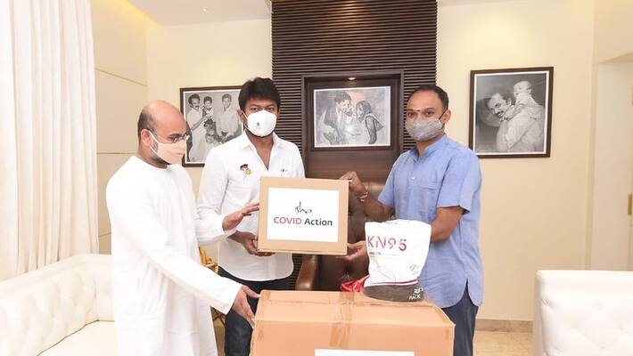 Isha donating medical equipment to DMK MLA Udayanidhi Stalin Isha donating medical equipment to DMK MLA Udayanidhi Stalin