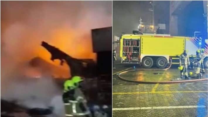 fire broke out in Dubais Jebel Ali Port fire broke out in Dubais Jebel Ali Port