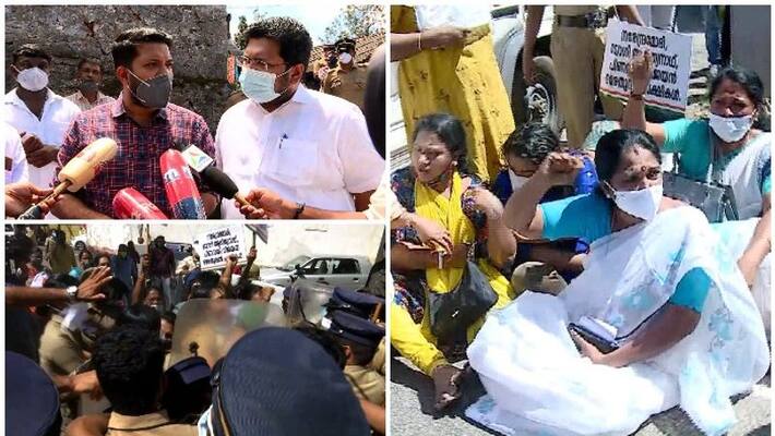 youth congress mahila morcha protest on vandiperiyar 6 year old girl rape death case youth congress mahila morcha protest on vandiperiyar 6 year old girl rape death case