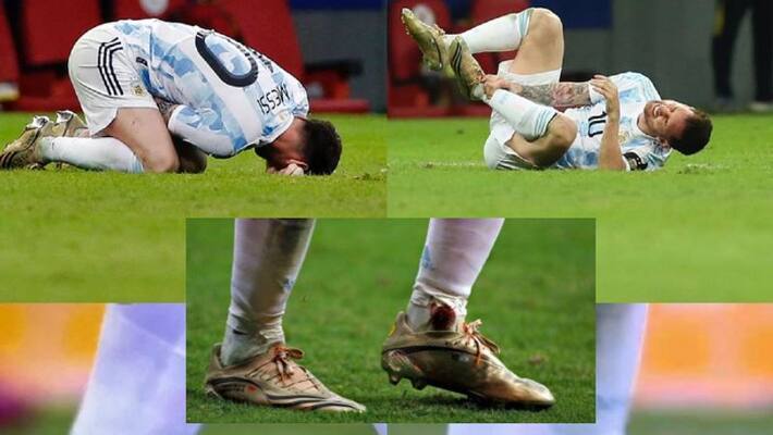 Lionel Messi battled with bleeding ankle to help his team reach Finals CRA Lionel Messi battled with bleeding ankle to help his team reach Finals CRA