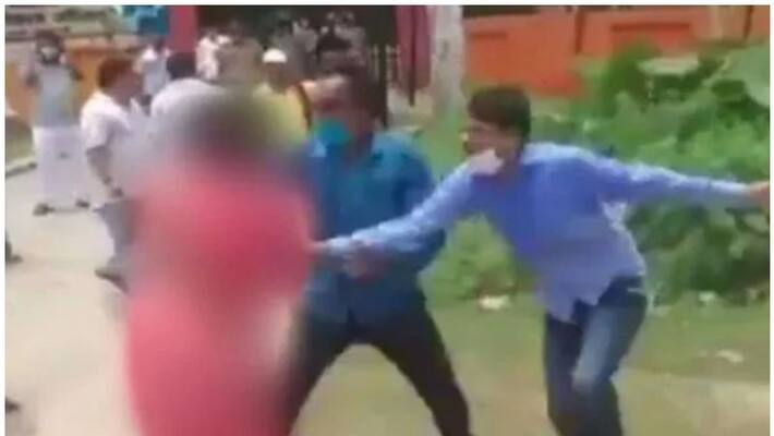 In UP Local Body Election Nomination Samajwadi Workers Sari Yanked By Political Rivals In UP Local Body Election Nomination Samajwadi Workers Sari Yanked By Political Rivals