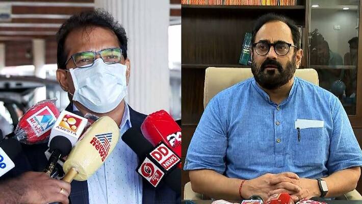 Union minister Rajeev Chandrasekhar welcomes Kitex group to Karnataka spoke with Sabu Jacob Union minister Rajeev Chandrasekhar welcomes Kitex group to Karnataka spoke with Sabu Jacob