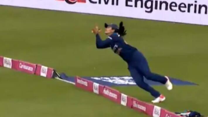 Watch Indian Women cricketer Harleen Deol wonder catch in boundary Watch Indian Women cricketer Harleen Deol wonder catch in boundary