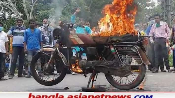 TMC organized massive protest due to Petrol Diesel price hike in West Bengal RTB TMC organized massive protest due to Petrol Diesel price hike in West Bengal RTB