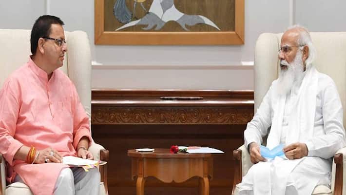 Uttarakhand CM Pushkar Singh Dhami called on Prime Minister Narendra Modi pwa Uttarakhand CM Pushkar Singh Dhami called on Prime Minister Narendra Modi pwa