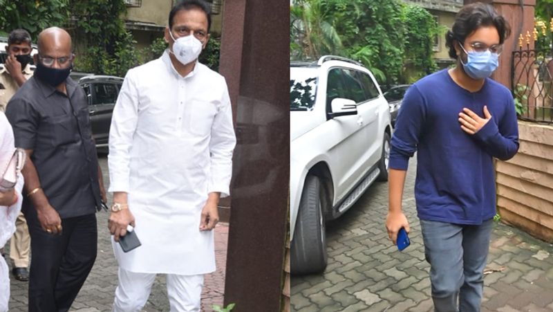 चंकी पांडे की मां के अंतिम दर्शन को जाते बाबा सिद्दीकी और सलमान के भतीजे निर्वाण खान।