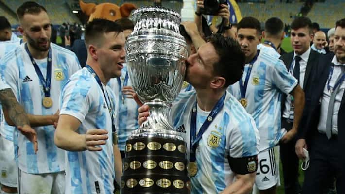 Atlast Argentina captain Lionel Messi able to win copa america trophy spb Atlast Argentina captain Lionel Messi able to win copa america trophy spb