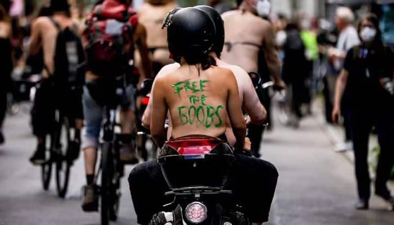 topless protest in Berlin