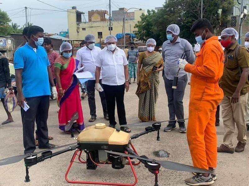chennai corporation  used Drones for Larvicide sprays to disinfect the stagnant water from disease causing mosquitoes