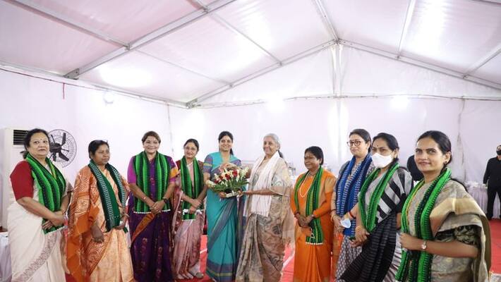 FM Nirmala Sitharaman hosts High tea for women ministers at her residence ckm FM Nirmala Sitharaman hosts High tea for women ministers at her residence ckm