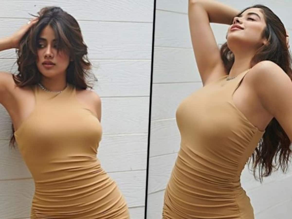 Jhanavi Sex Vids - Janhvi Kapoor looks sexy in nude bodycon dress, flaunts toned body; check  pictures