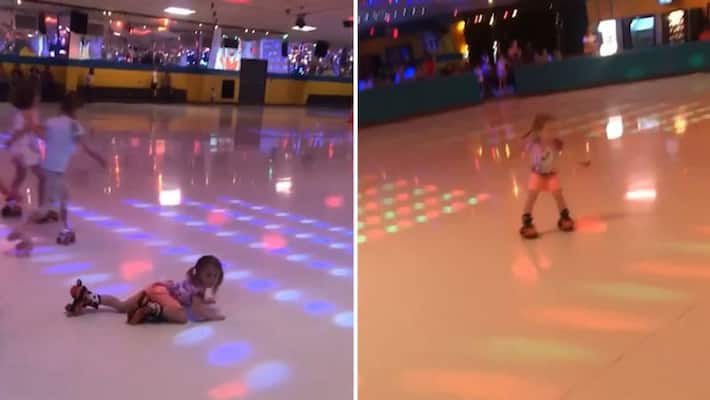 4-year-old falls down while skating in a race, what she did next will win your heart; watch video-tgy 4-year-old falls down while skating in a race, what she did next will win your heart; watch video-tgy