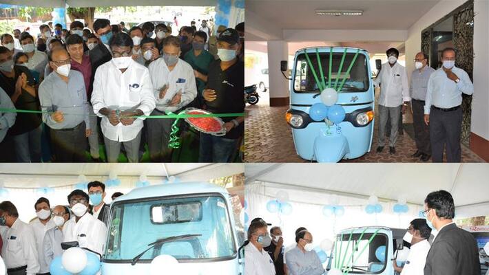 Transport Minister Puvada Ajay Kumar launches electric 3 wheeler passenger autos at khairatabad Transport Minister Puvada Ajay Kumar launches electric 3 wheeler passenger autos at khairatabad